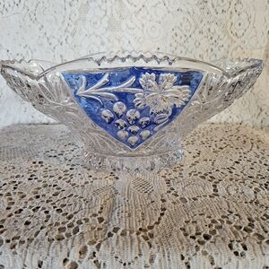 Anna Hutte Bleikristall | Asti Blue German Bowl | 24% Lead Crystal